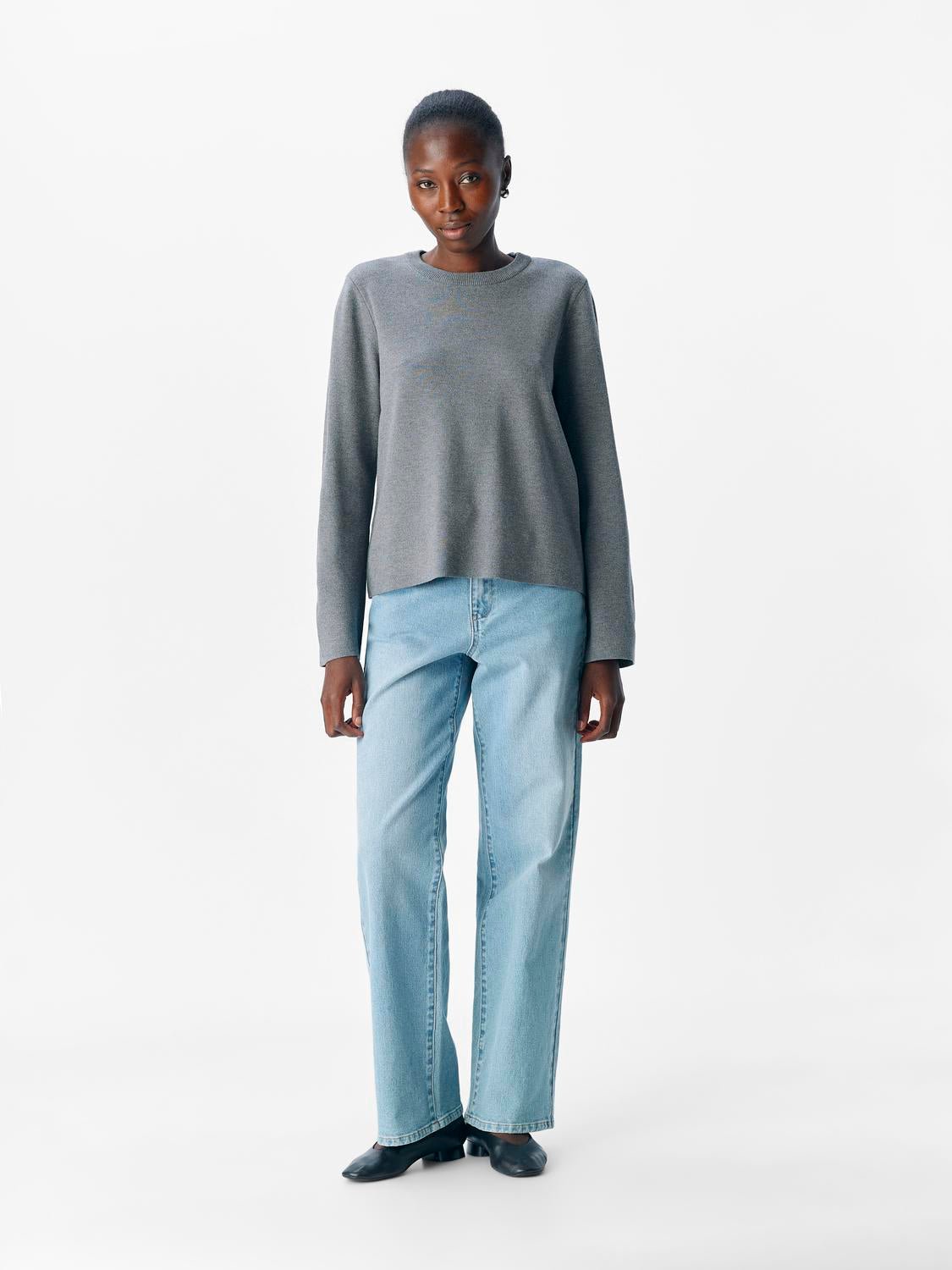 OBJREYNARD Pullover - Medium Grey Melange - VERO MODA & VILA Bergvik